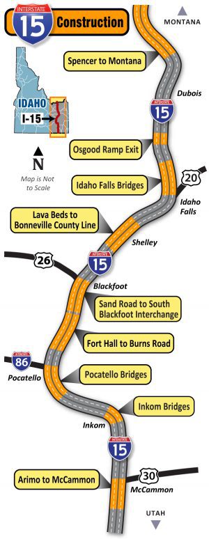 I-15 Construction Map