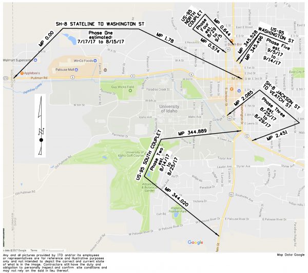 Map of Hwy 8 Mill and Fill