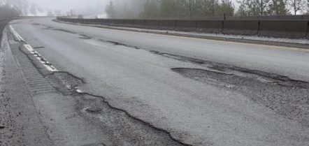 Spring conditions with roads breaking up