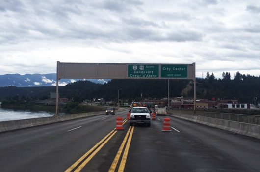 Expect temporary closures this evening on US-95 near Bonners Ferry as crews remove damaged sign