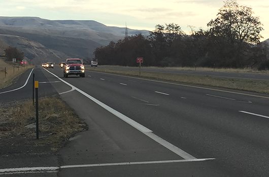 Traffic approaches on U.S. 12/95 near the Clearwater River Casino and Lodge in Lewiston.