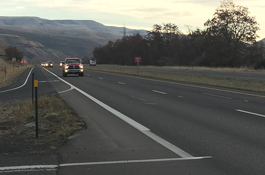 Traffic approaches on U.S. 12/95 near the Clearwater River Casino and Lodge in Lewiston.