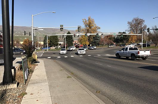 Vehicles move through the US-12 and 21st Street intersection, which is set for reconstruction in 2019.