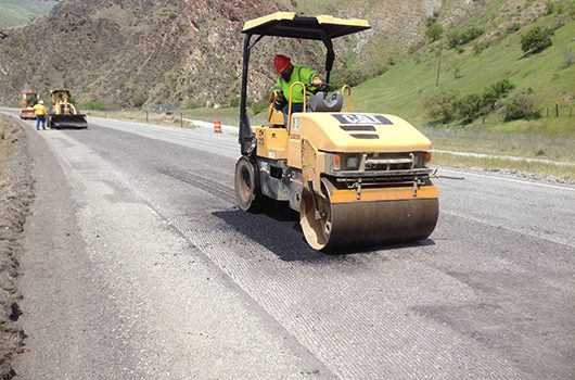 Construction underway on US-95 near the Time Zone Bridge.