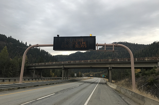 Eastbound I-90 closed at Lookout Pass; drivers to seek alternate routes to avoid Montana closure