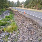 Eroded shoulder on ID-162 near Kamiah in August.