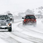 Vehicles traveling in winter conditions