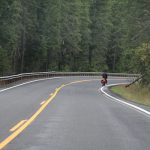 A bicyclist on US-12 east of Kooskia