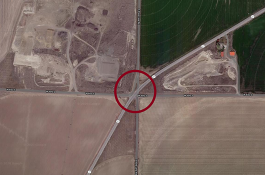 Satellite image of ID-27 intersection