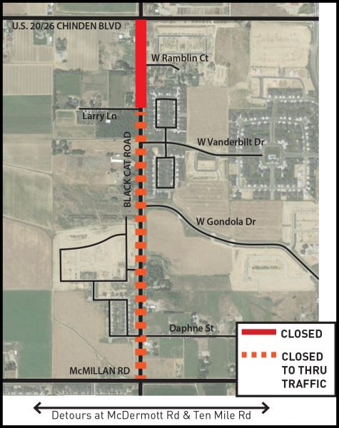 Black Cat Road Closure Map