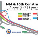 Closure Map for I-84 and 10th Ave