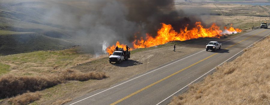 BLM crews conduct a prescribed burn along ID-51