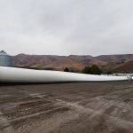 Picture of a large windmill blade at the Lewiston Port
