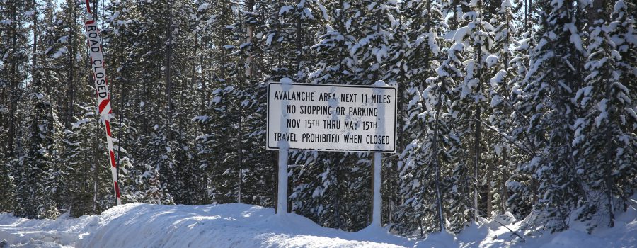 highway sign for avalanche risk