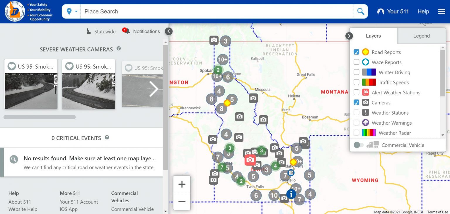 Check out the new Idaho 511 Idaho Transportation Department