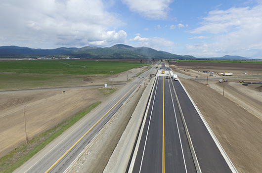 Railroad overpass for northbound traffic on ID-41 nearly complete