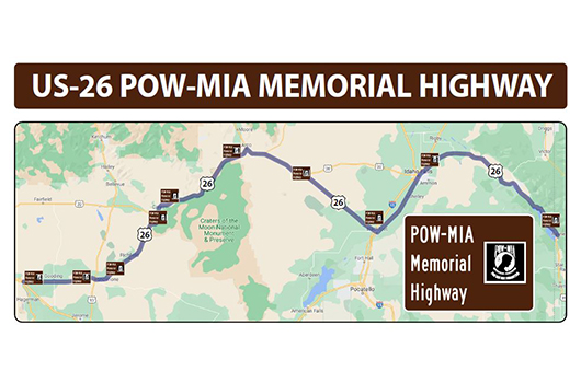 US-26 in Idaho officially named POW-MIA Memorial Highway during ceremony and sign unveiling in Carey