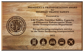 2021 AASHTO Presidents Award for Highway Traffic Safety