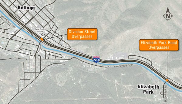 Map of two interchanges to be replaced in Kellogg