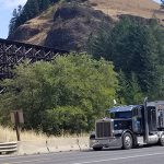 Truck passes through Culdesac Canyon