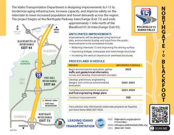 Map of project area with description of anticipated improvements