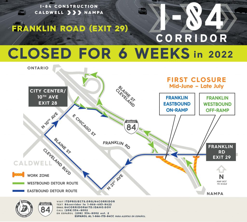 I84 expansion will require extended ramp closures at Franklin Road