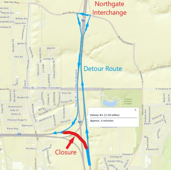 Map of detour