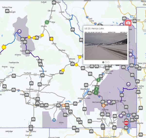 Image of 511 web site showing cameras and road conditions