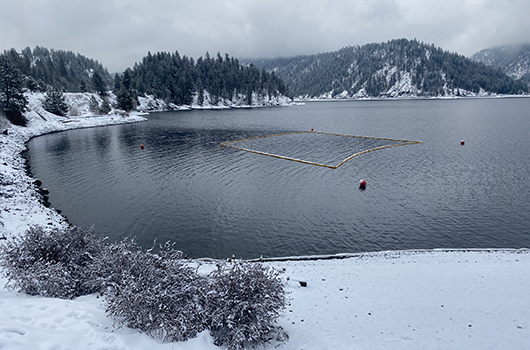 Diesel leaking from dozer at the bottom of Lake Coeur d’Alene
