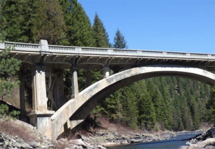 A bridge seen from below.