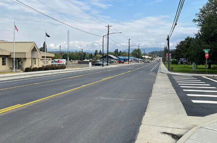 Three-lane highway after construction
