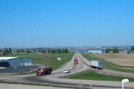 Vehicles driving on SH-39