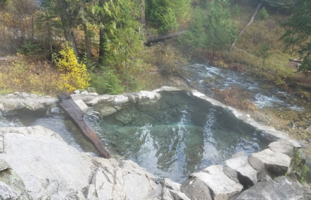 A view of Weir Creek Hot Springs off of US-12.