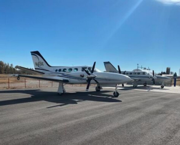 A plane at the Rigby Airport
