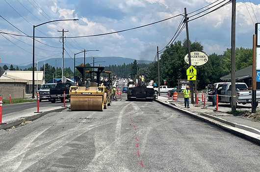 Paving operations in Bonners Ferry