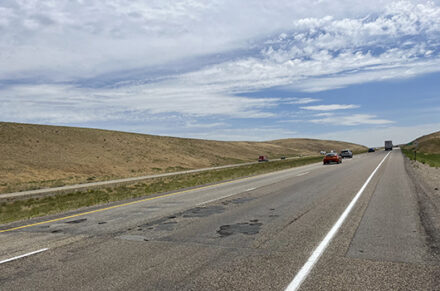 Rough pavement on I-84