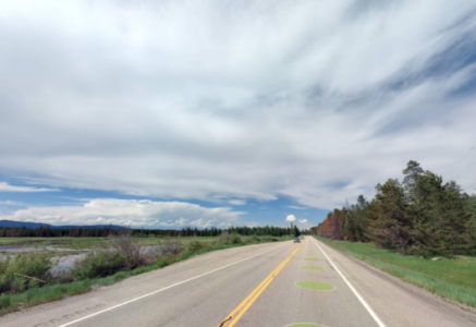 US-20 Island Park area two lane roadway