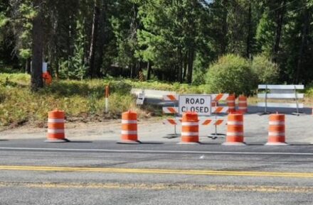 Road closed sign