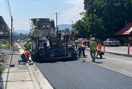 Final paving work in Bonners Ferry