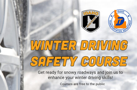 A graphic advertising a winter driving safety course.