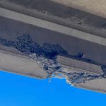Damaged girder on East 1500 North Bridge over I-15