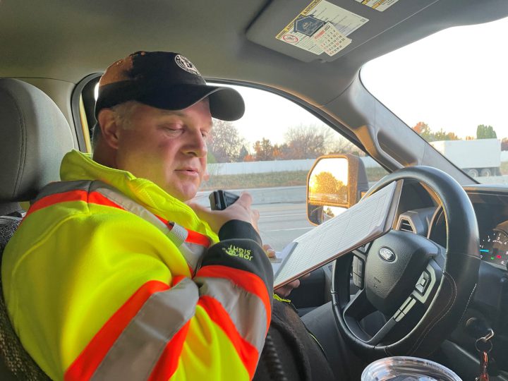 Shawn Denham in his truck