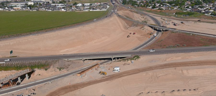 aerial view of I-86/I-15 system interchange