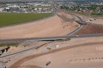 aerial view of I-86/I-15 system interchange