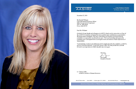 Brenda Williams recognized for chairing AASHTO’s HR Committee