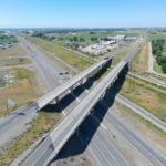 Drone shot of the Heyburn Interchange on I-84 before construction