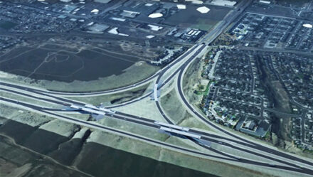 An aerial rendering of the system interchange.