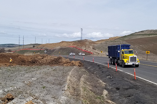 US-95 lane closure near Reisenauer Hill south of Moscow