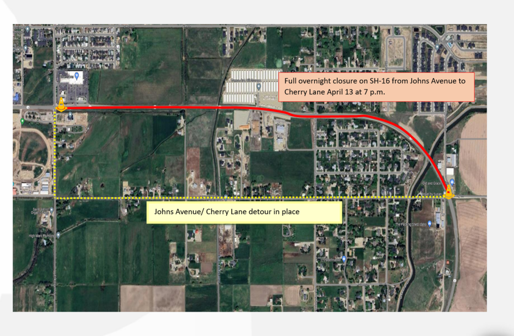 SH-16 closure planned for Saturday in Emmett