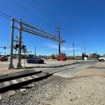 Railroad crossing on Milwaukee Street in Boise.
